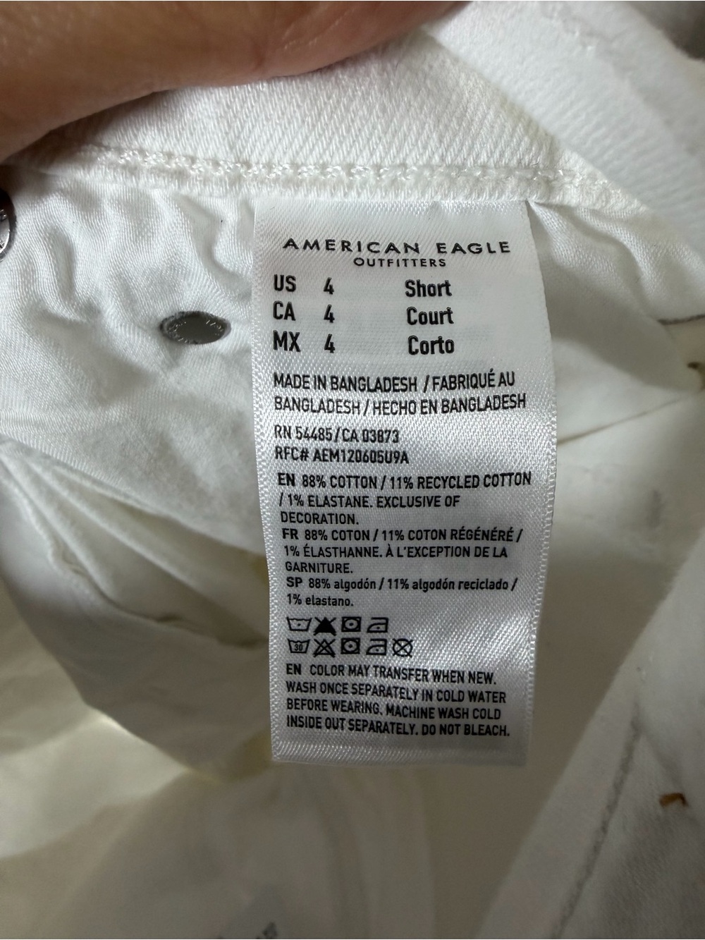 NWT AE American Eagle White Barrel Jeans Sz 4S - Picture 8 of 9